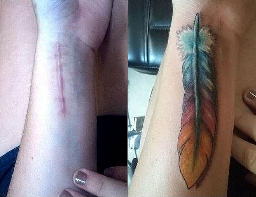 Тату на шрамах на запястье Тату на шрамах на запястье